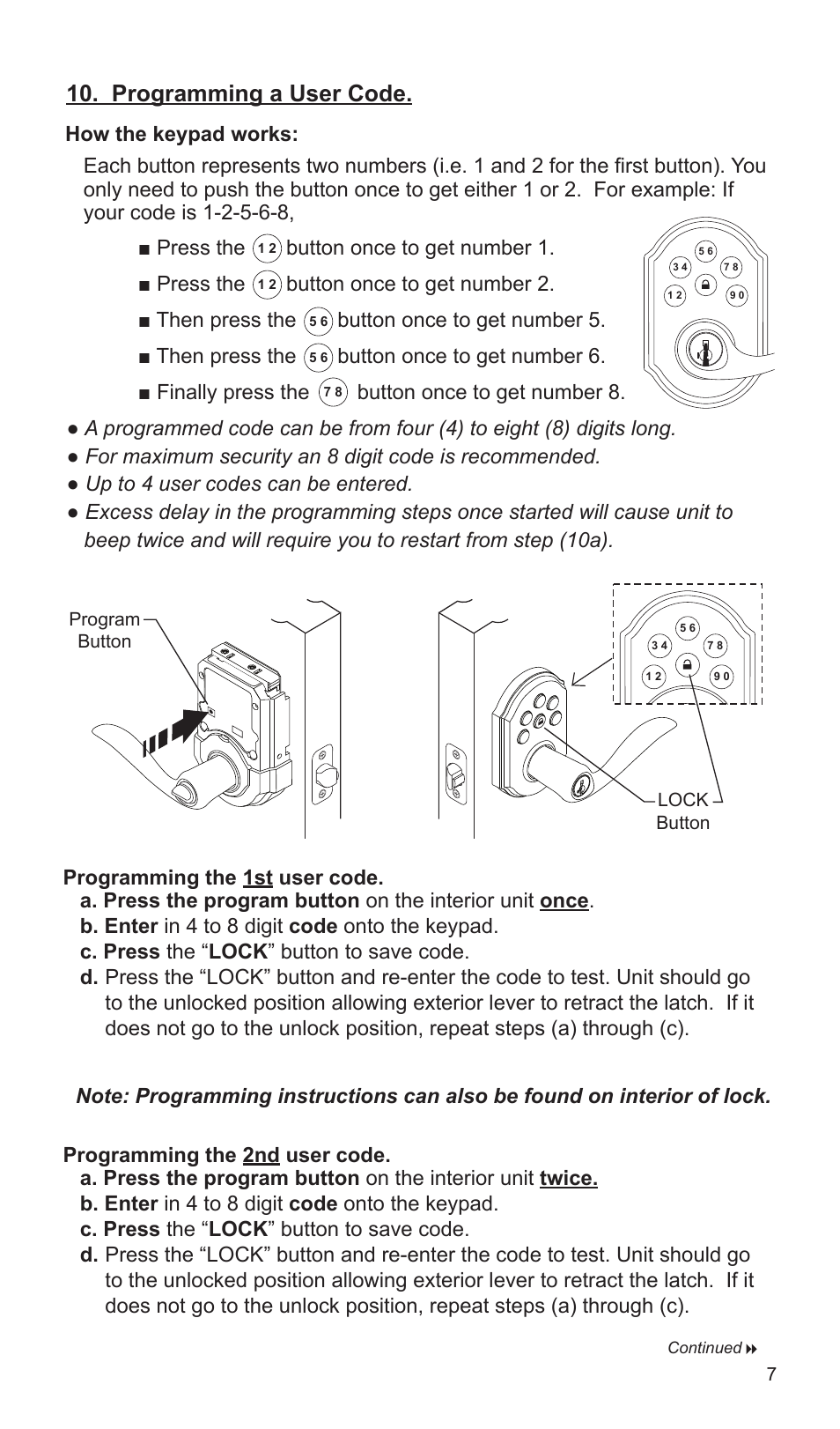 Programming a user code | Weiser SmartCode Lever User Manual | Page 7 / 30