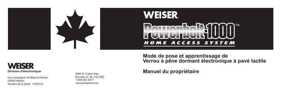 Weiser Powerbolt User Manual | Page 12 / 33