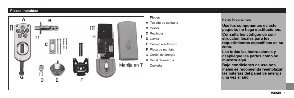 Weiser Powerbolt User Manual | Page 25 / 33