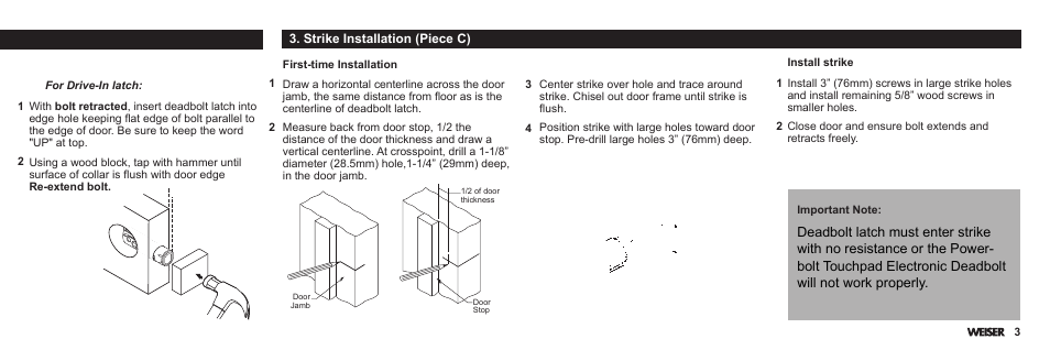 Weiser Powerbolt User Manual | Page 5 / 33