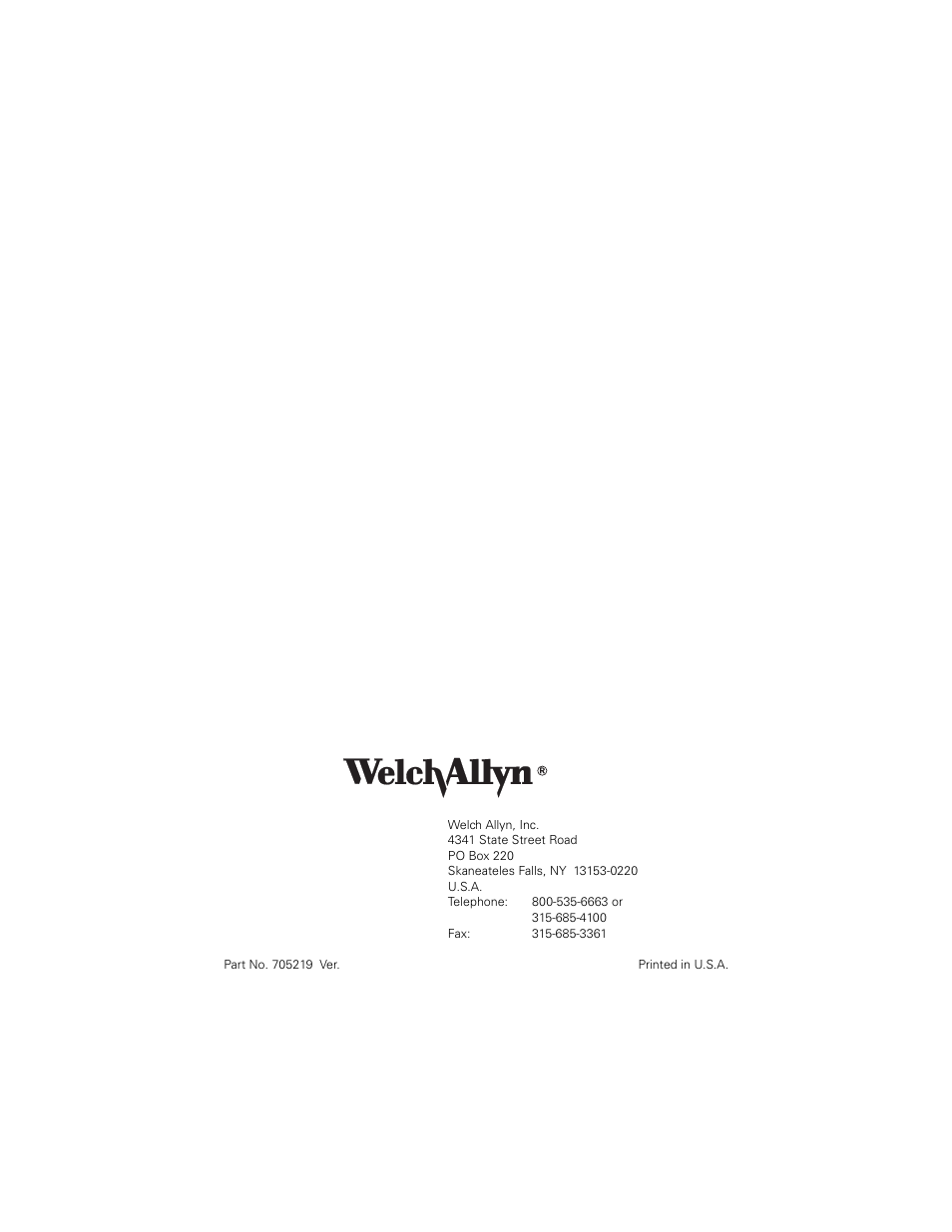 Welch Allyn 767 Diagnostic System - User Manual User Manual | Page 16 / 16