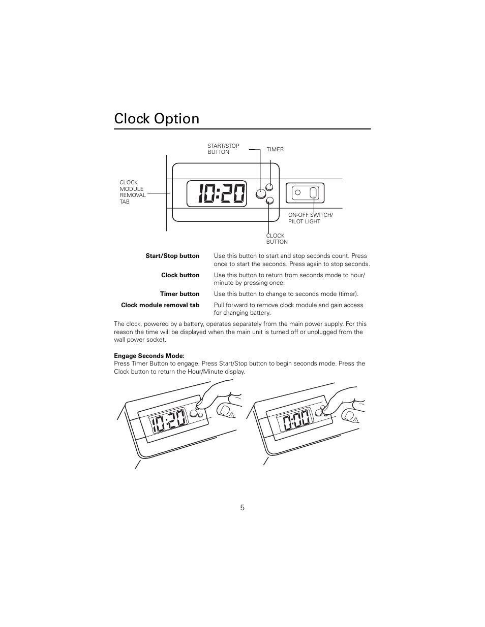 Clock option | Welch Allyn 767 Diagnostic System - User Manual User Manual | Page 9 / 16