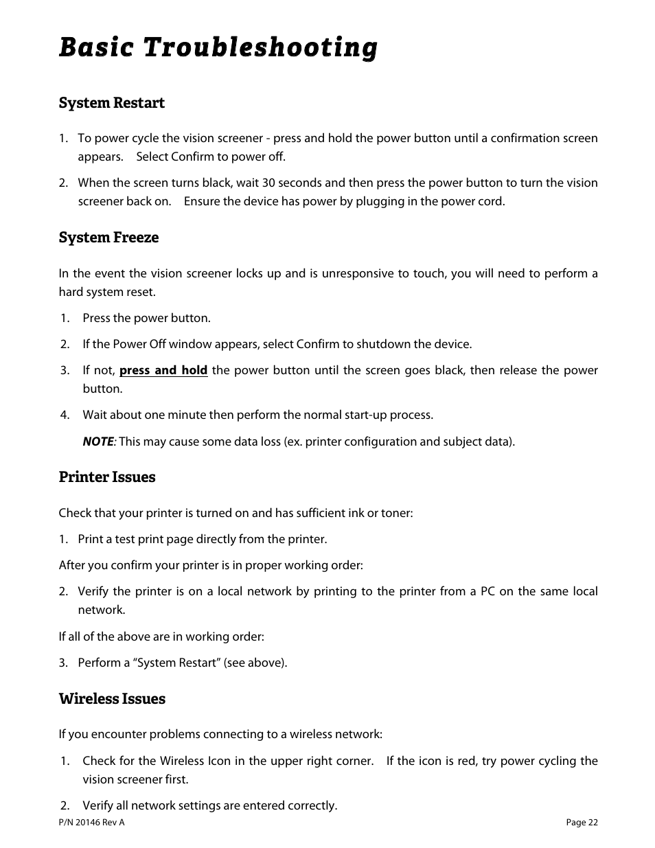 Welch Allyn VS100 Welch Allyn Vision Screener - User Manual User Manual | Page 22 / 34