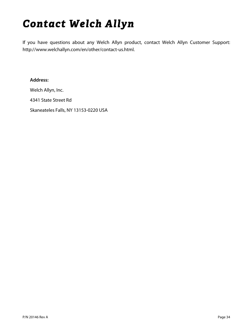Welch Allyn VS100 Welch Allyn Vision Screener - User Manual User Manual | Page 34 / 34