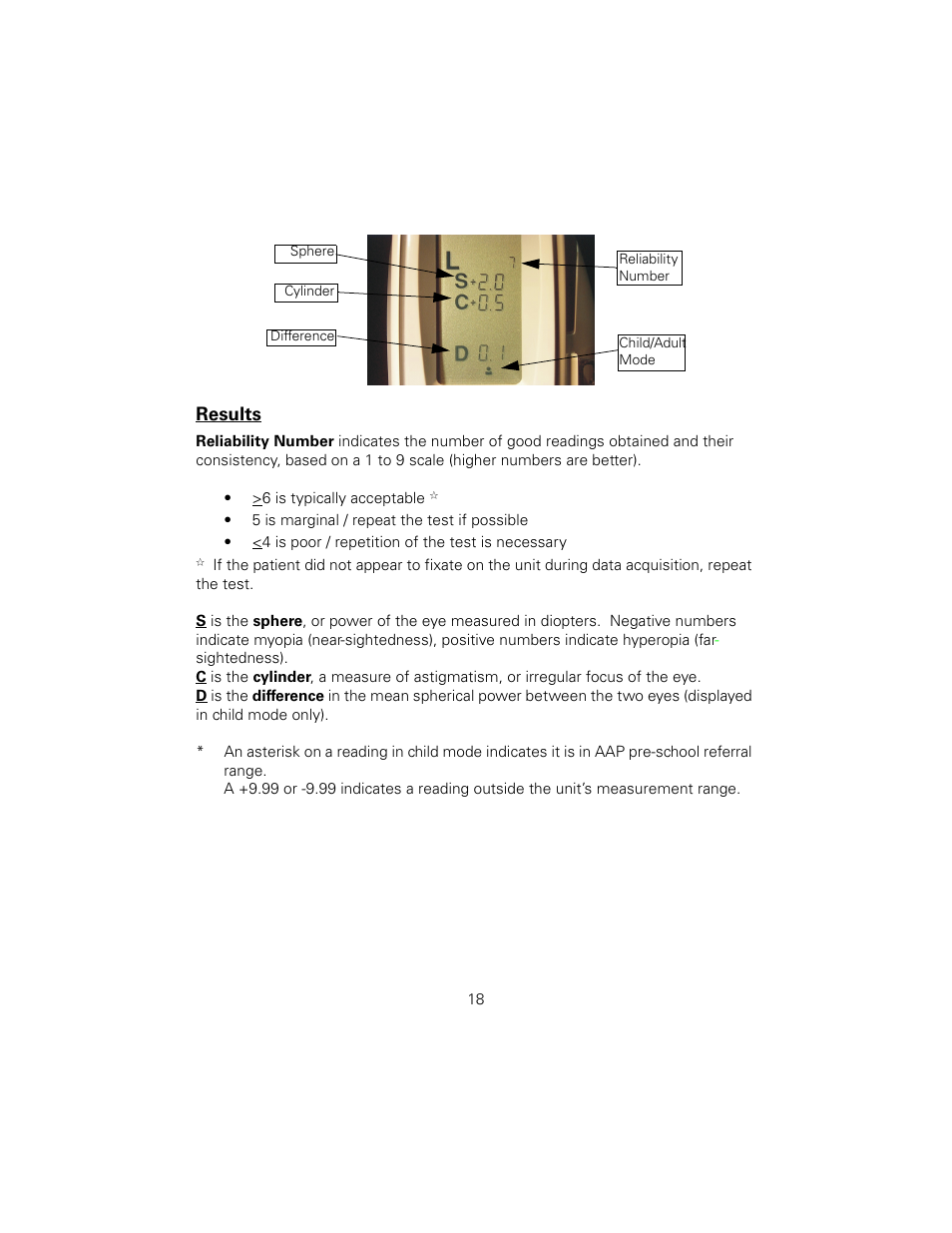 Results | Welch Allyn SureSight Vision Screener - User Manual User Manual | Page 22 / 36