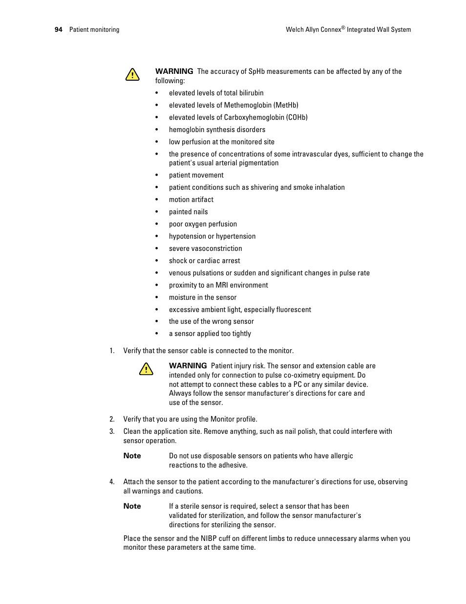 Welch Allyn Connex Integrated Wall System - User Manual User Manual | Page 100 / 161