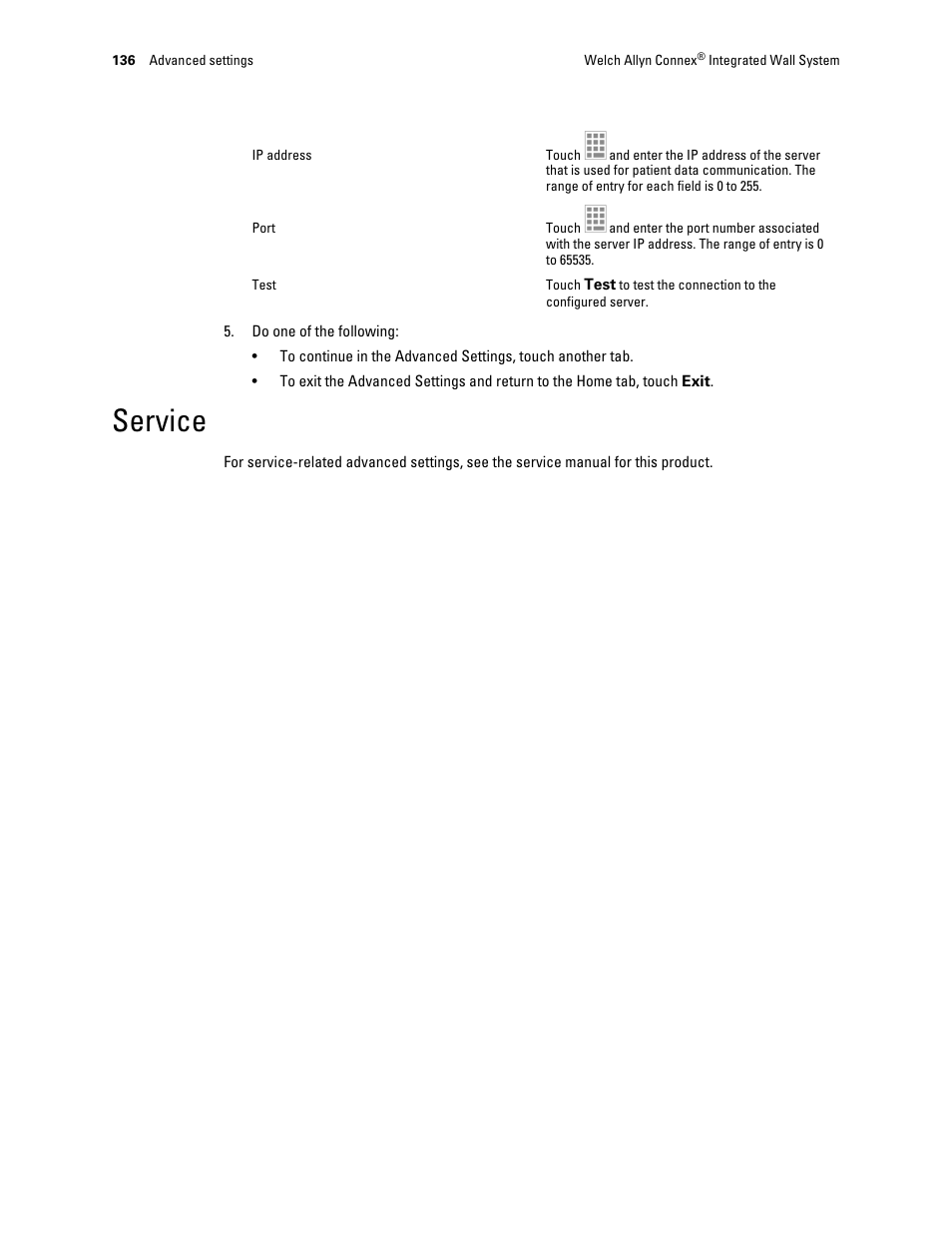 Service | Welch Allyn Connex Integrated Wall System - User Manual User Manual | Page 142 / 161