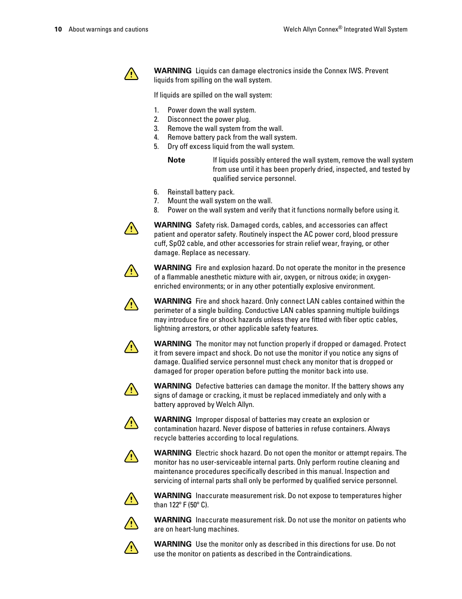 Welch Allyn Connex Integrated Wall System - User Manual User Manual | Page 16 / 161