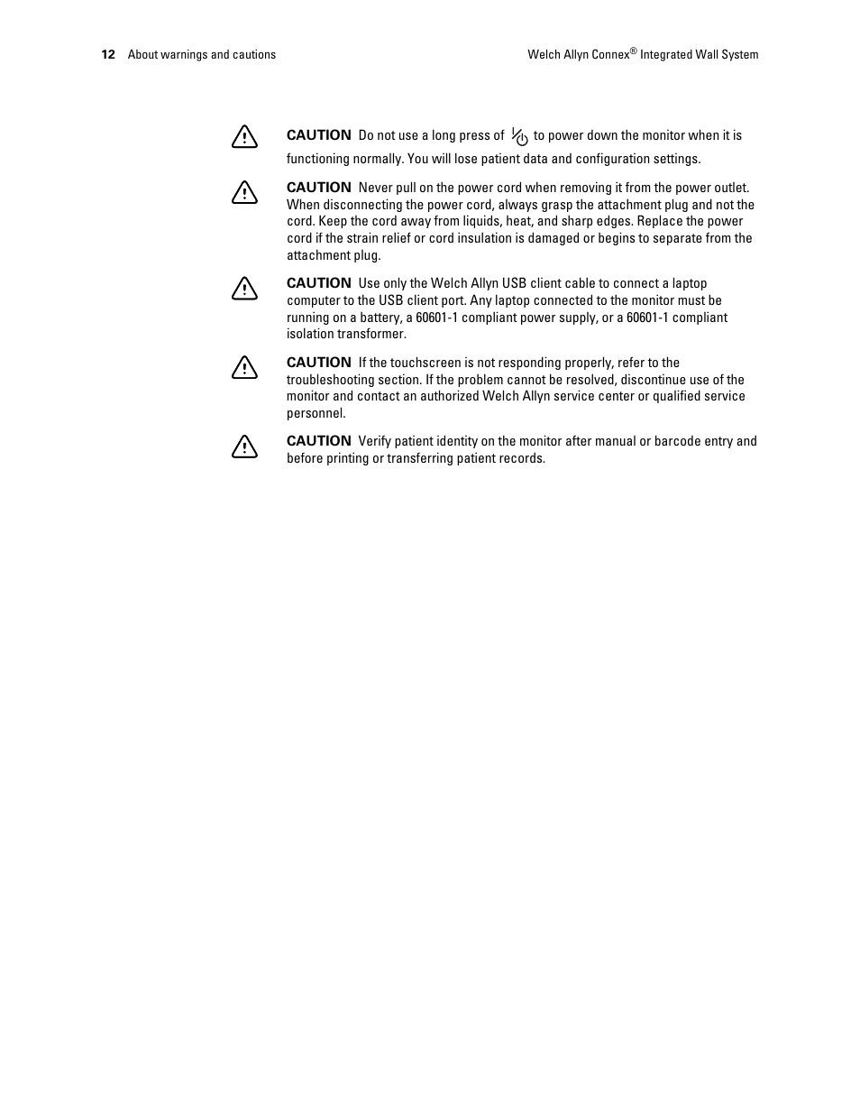 Welch Allyn Connex Integrated Wall System - User Manual User Manual | Page 18 / 161