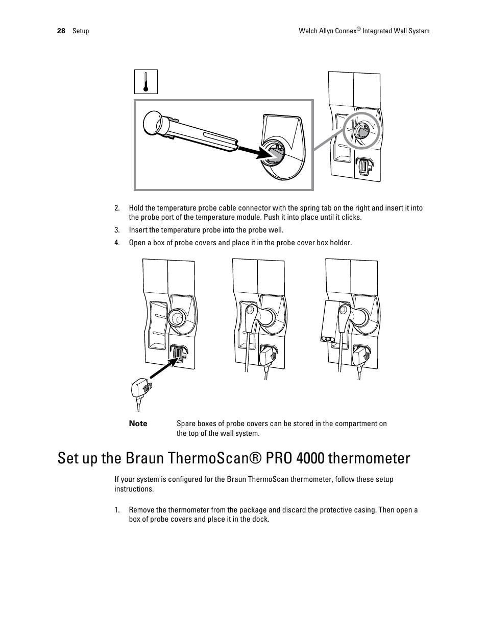 Set up the braun thermoscan® pro 4000 thermometer | Welch Allyn Connex Integrated Wall System - User Manual User Manual | Page 34 / 161