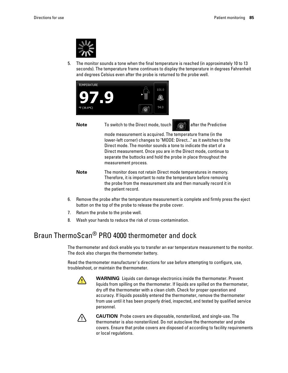 Braun thermoscan® pro 4000 thermometer and dock, Braun thermoscan, Pro 4000 thermometer and dock | Welch Allyn Connex Integrated Wall System - User Manual User Manual | Page 91 / 161