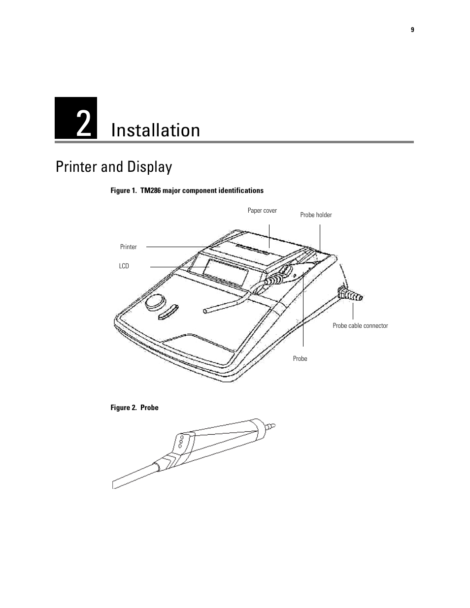 Installation, Printer and display, 2 - installation | Welch Allyn TM286 Auto Tymp - User Manual User Manual | Page 13 / 72