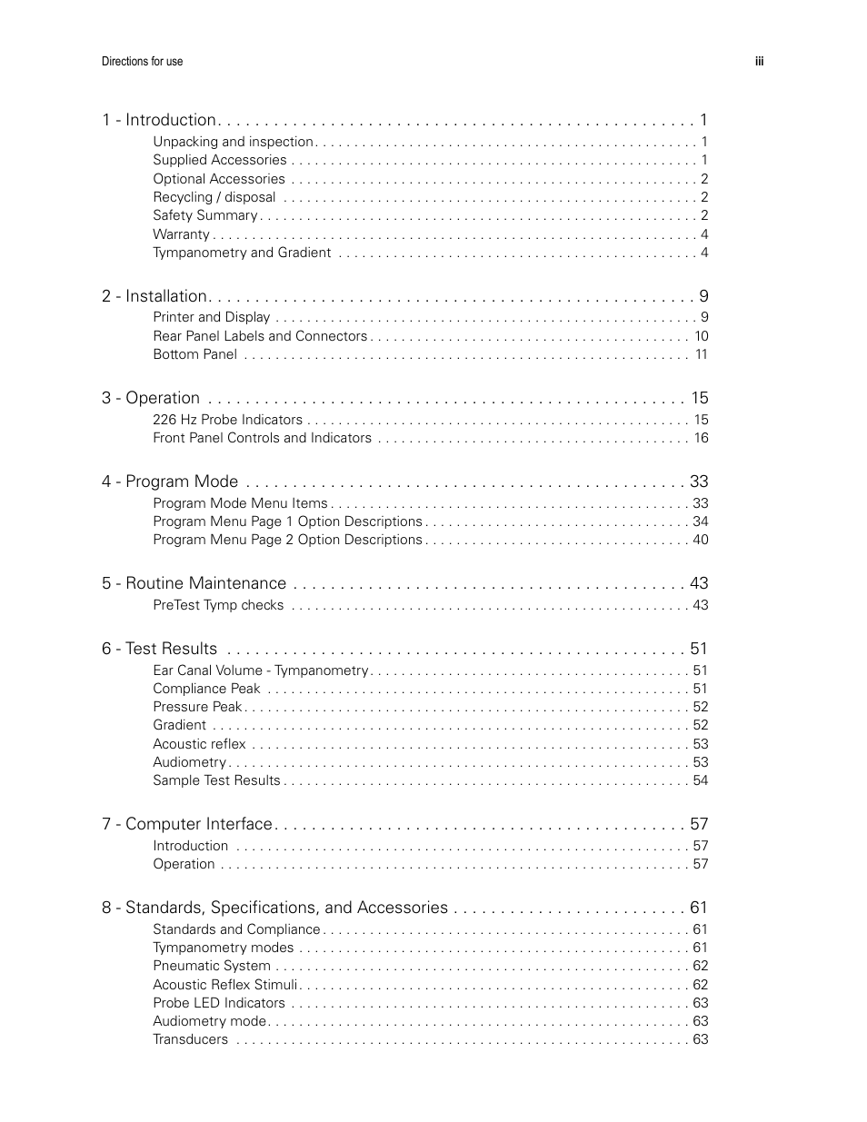 Welch Allyn TM286 Auto Tymp - User Manual User Manual | Page 3 / 72