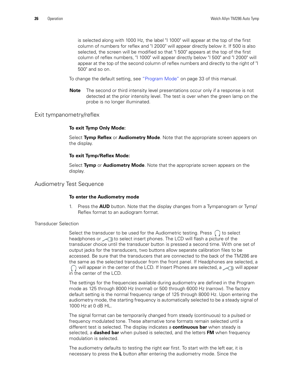 Welch Allyn TM286 Auto Tymp - User Manual User Manual | Page 30 / 72