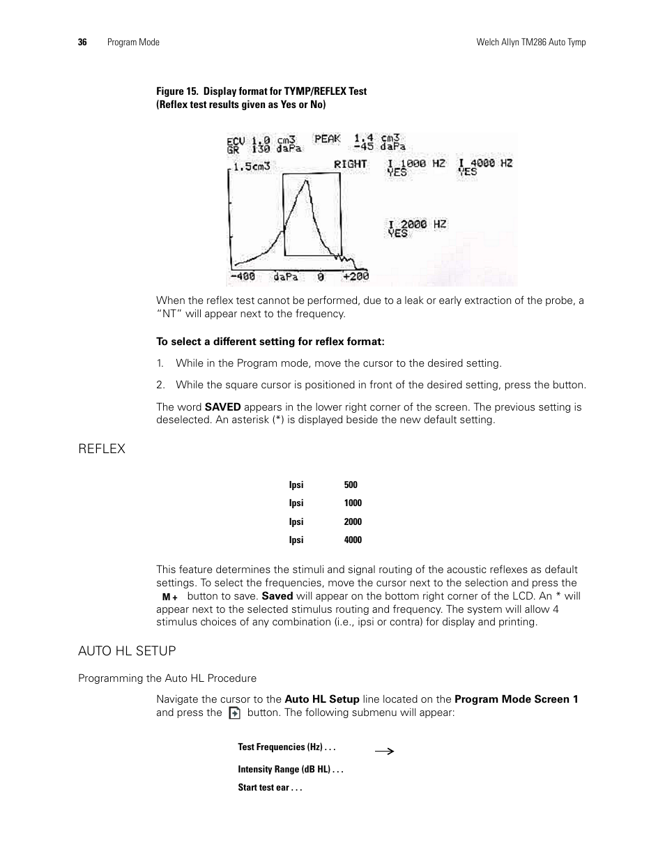 Programming the auto hl, Procedure | Welch Allyn TM286 Auto Tymp - User Manual User Manual | Page 40 / 72
