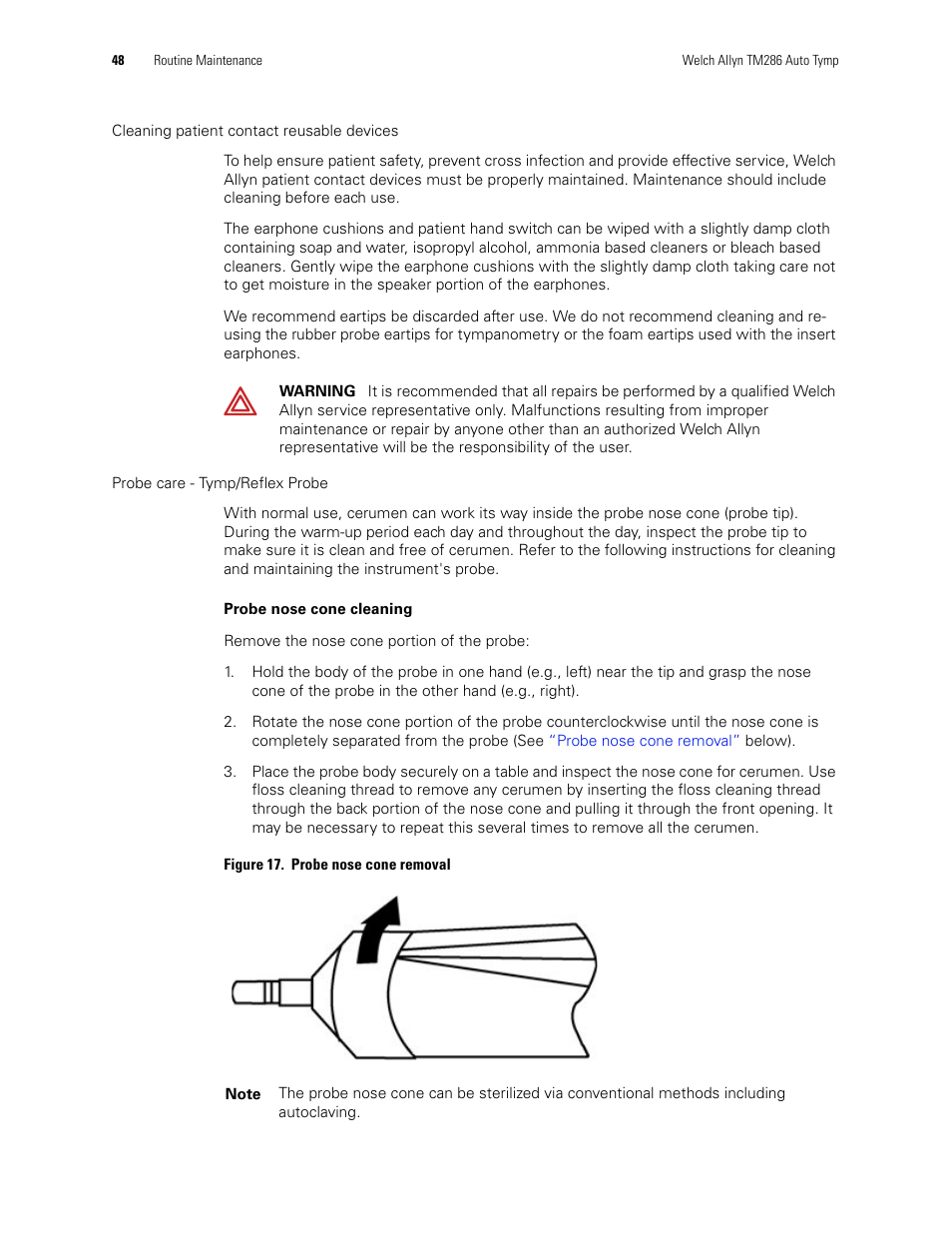 Welch Allyn TM286 Auto Tymp - User Manual User Manual | Page 52 / 72