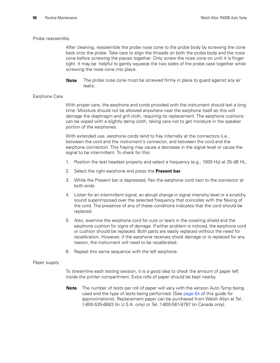 Welch Allyn TM286 Auto Tymp - User Manual User Manual | Page 54 / 72