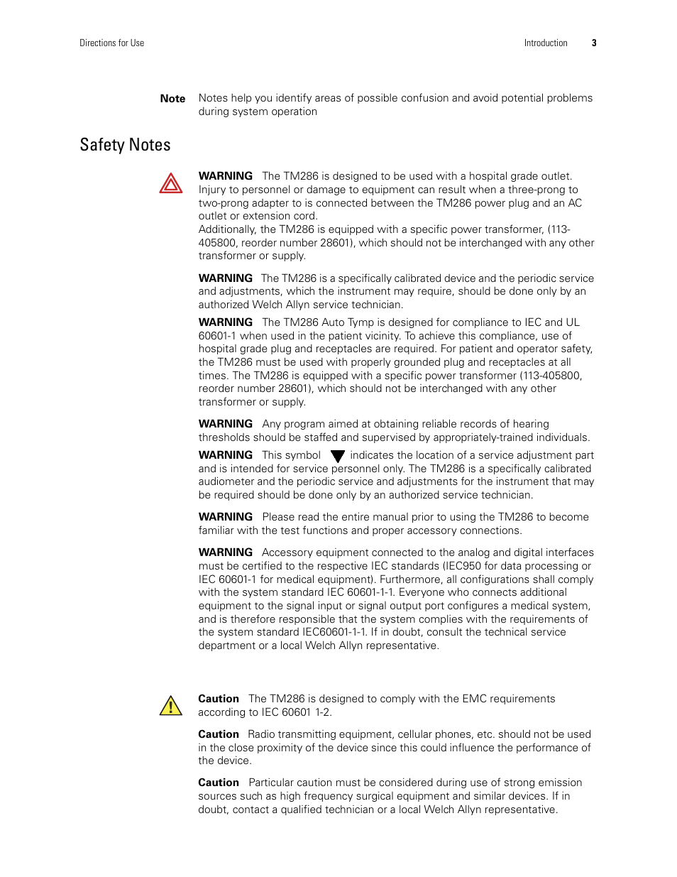 Welch Allyn TM286 Auto Tymp - User Manual User Manual | Page 7 / 72