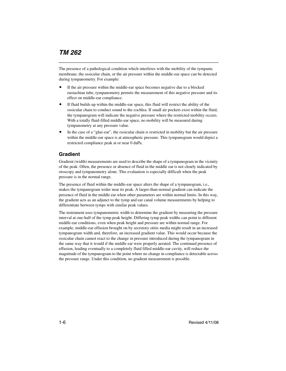 Gradient, Gradient -6, Tm 262 | Welch Allyn TM 262 Auto Tymp - User Manual User Manual | Page 14 / 92