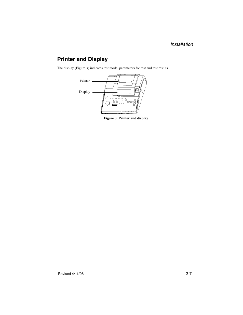 Printer and display, Printer and display -7 | Welch Allyn TM 262 Auto Tymp - User Manual User Manual | Page 25 / 92