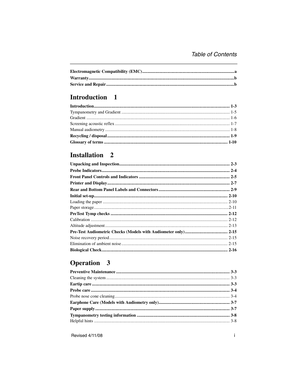 Welch Allyn TM 262 Auto Tymp - User Manual User Manual | Page 5 / 92