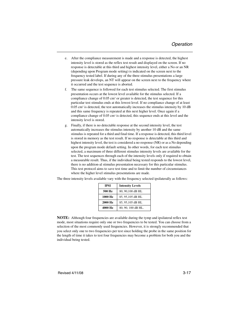 Operation | Welch Allyn TM 262 Auto Tymp - User Manual User Manual | Page 51 / 92