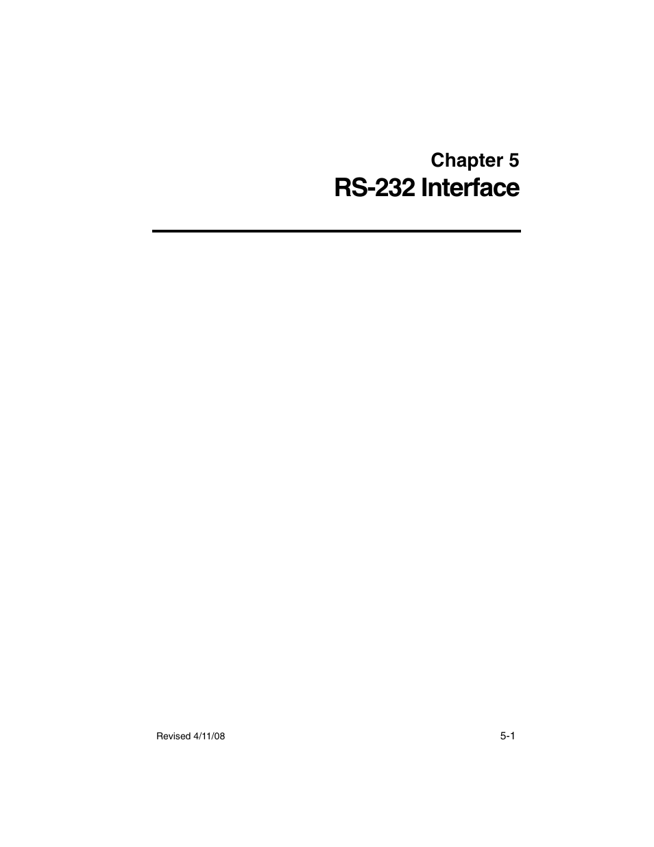 Rs-232 interface, Rs-232, Chapter 5 | Welch Allyn TM 262 Auto Tymp - User Manual User Manual | Page 67 / 92