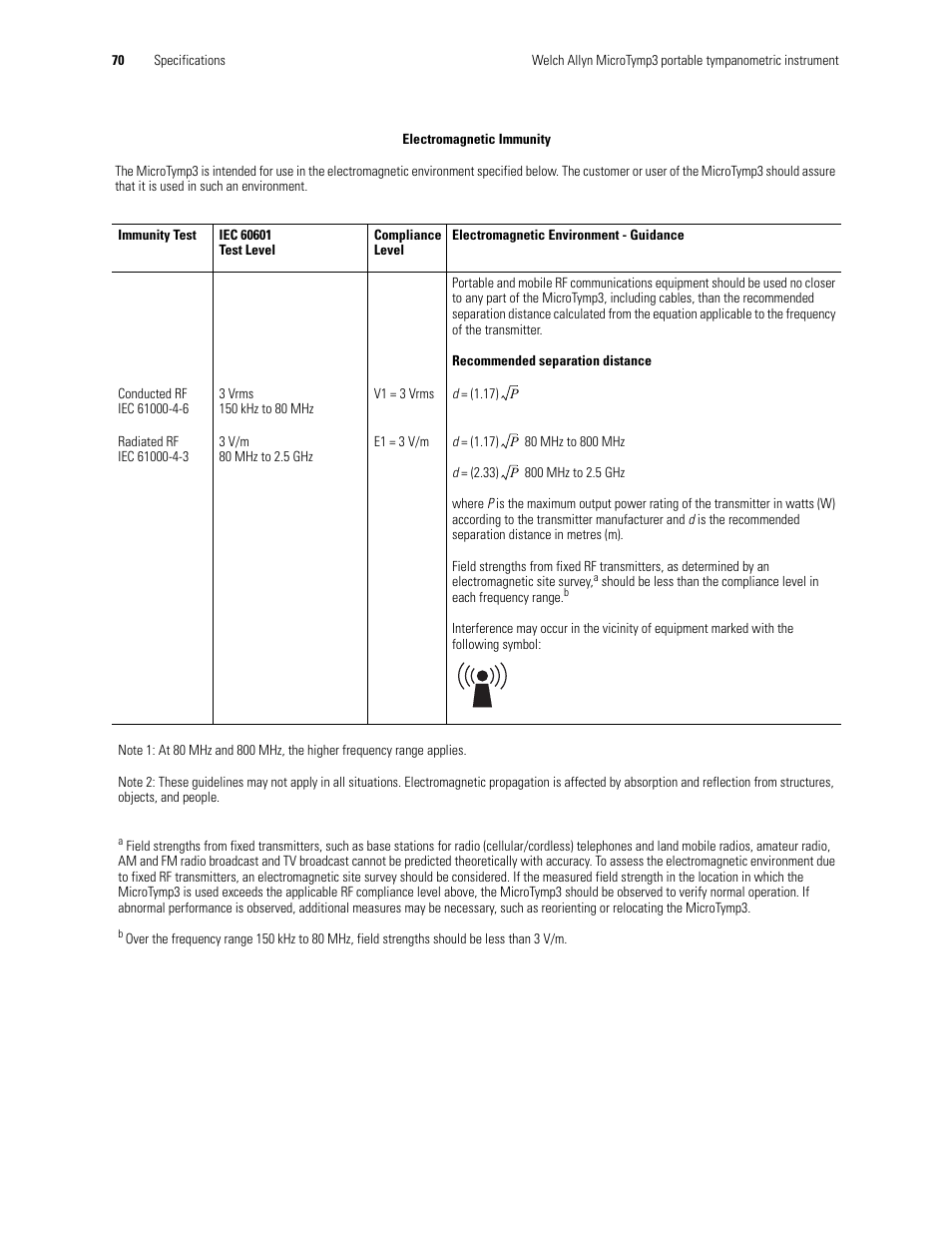 Welch Allyn MicroTymp 3 portable tympanometric instrument - User Manual User Manual | Page 70 / 76