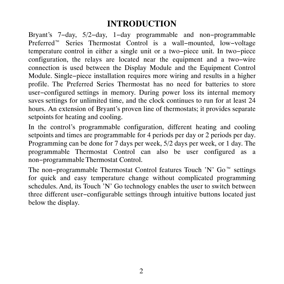 Introduction | Bryant T6-NHP User Manual | Page 4 / 64