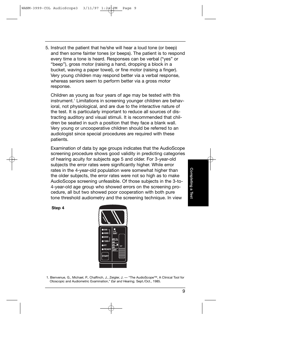 Welch Allyn Audioscope 3 Portable Screening Audiometer - User Manual User Manual | Page 11 / 32