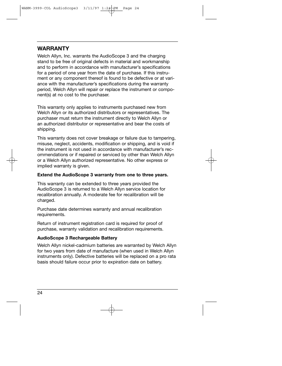 Welch Allyn Audioscope 3 Portable Screening Audiometer - User Manual User Manual | Page 26 / 32