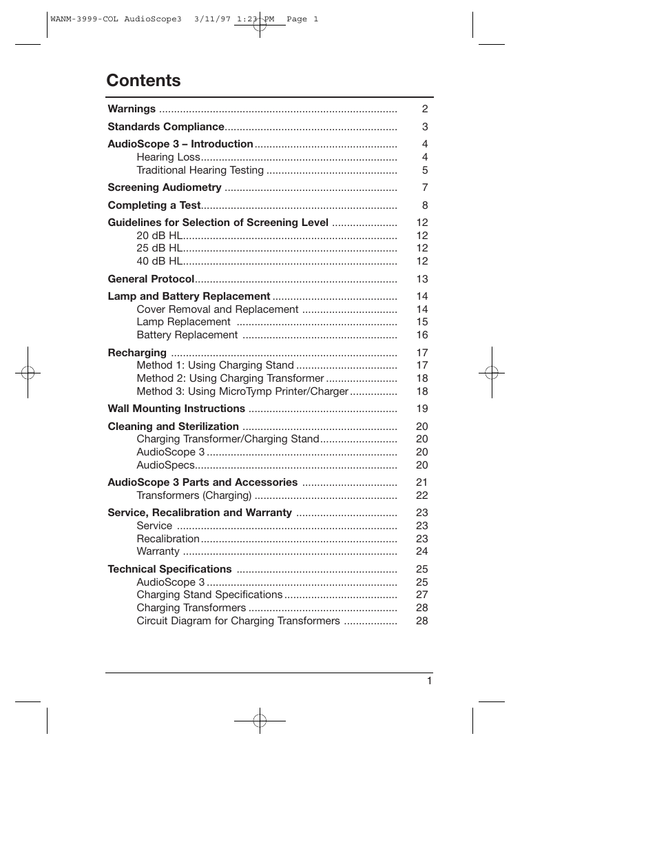 Welch Allyn Audioscope 3 Portable Screening Audiometer - User Manual User Manual | Page 3 / 32