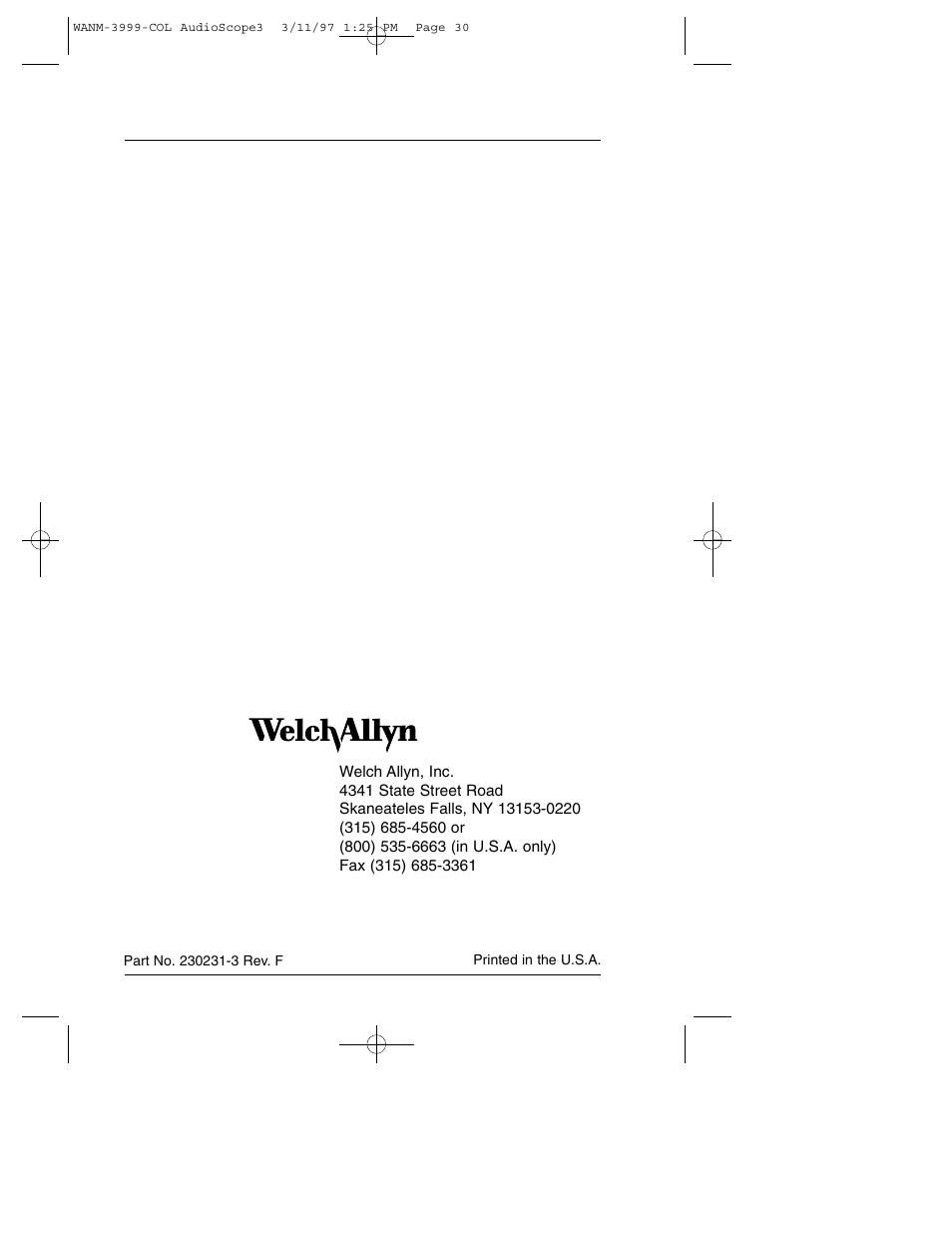 Welch Allyn Audioscope 3 Portable Screening Audiometer - User Manual User Manual | Page 32 / 32