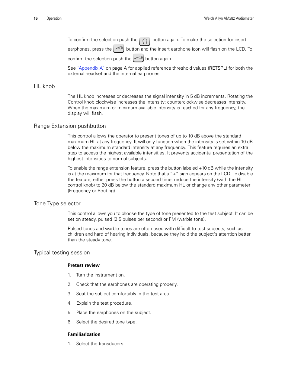 Welch Allyn AM282 Audiometer - User Manual User Manual | Page 20 / 32