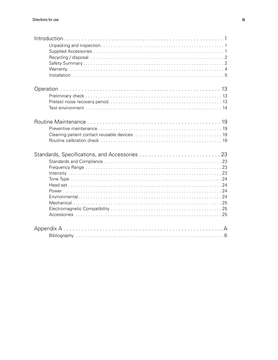 Welch Allyn AM282 Audiometer - User Manual User Manual | Page 3 / 32