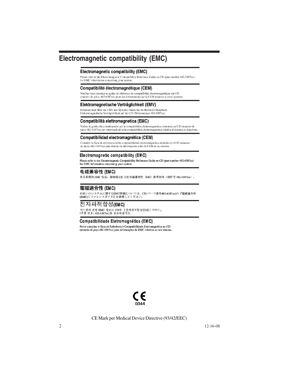 Electromagnetic compatibility (emc) | Welch Allyn AM 232 Manual Audiometer - User Manual User Manual | Page 2 / 38