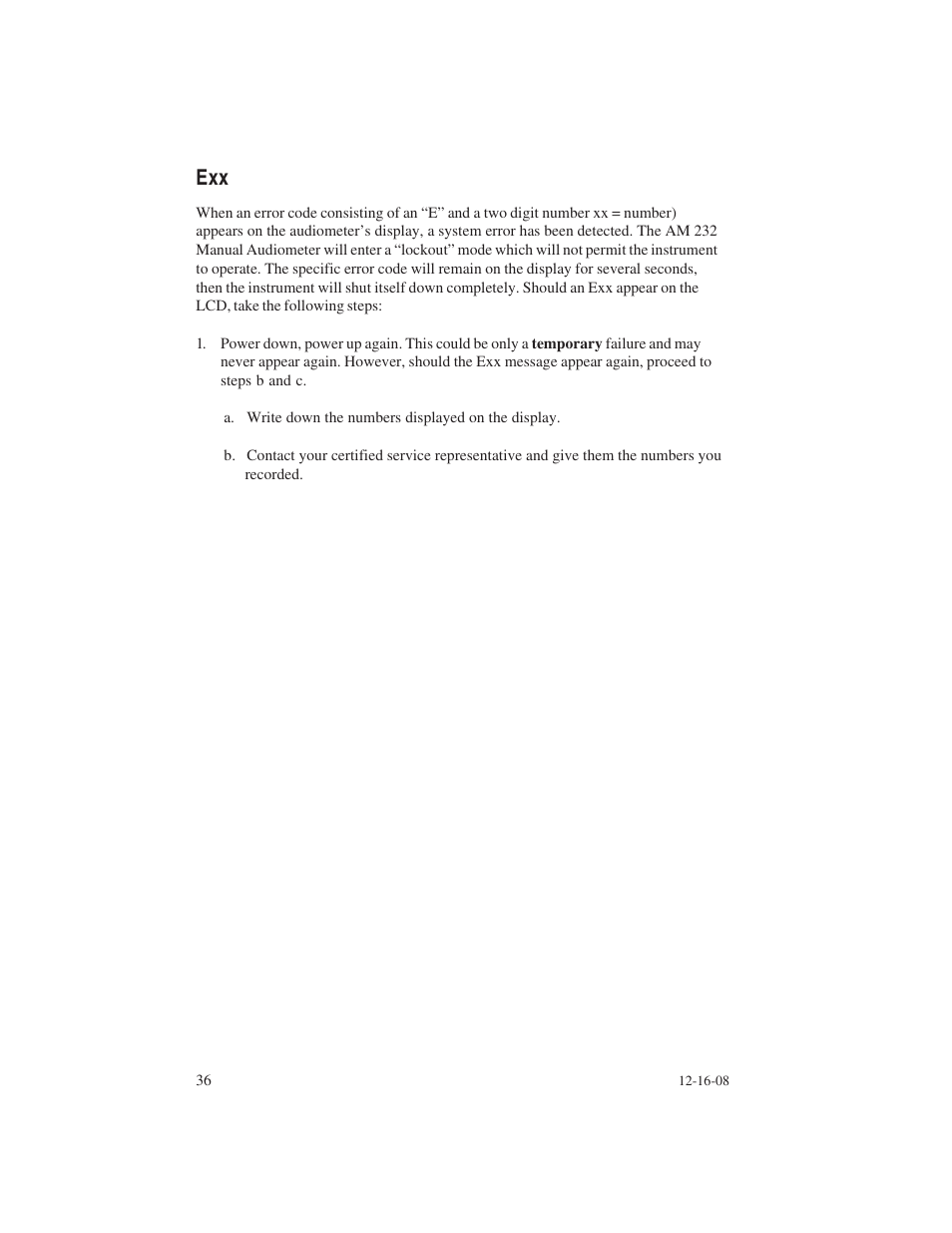 Welch Allyn AM 232 Manual Audiometer - User Manual User Manual | Page 36 / 38