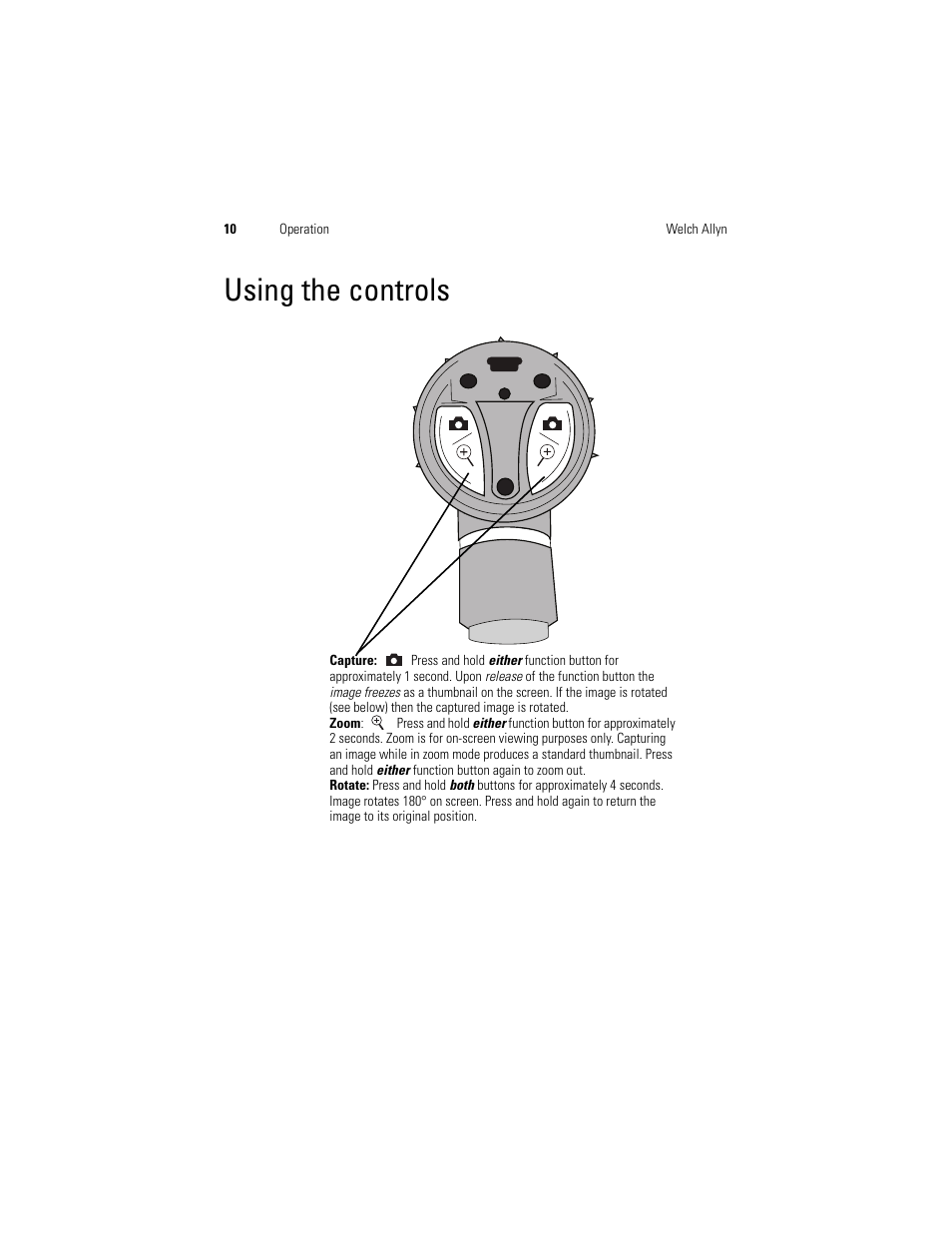 Using the controls | Welch Allyn Digital MacroView Otoscope - User Manual User Manual | Page 16 / 32