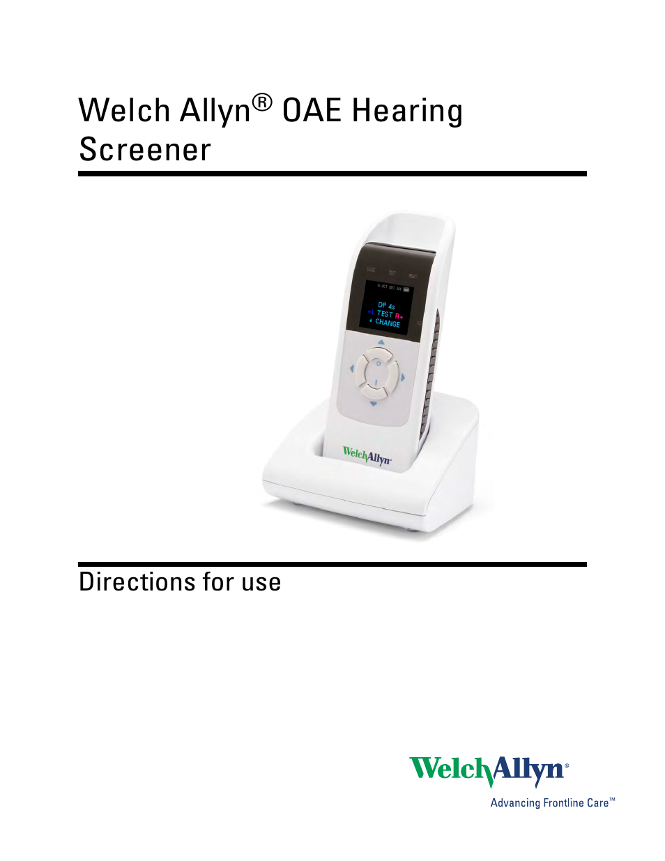 Welch Allyn OAE Hearing Screener - User Manual User Manual | 62 pages