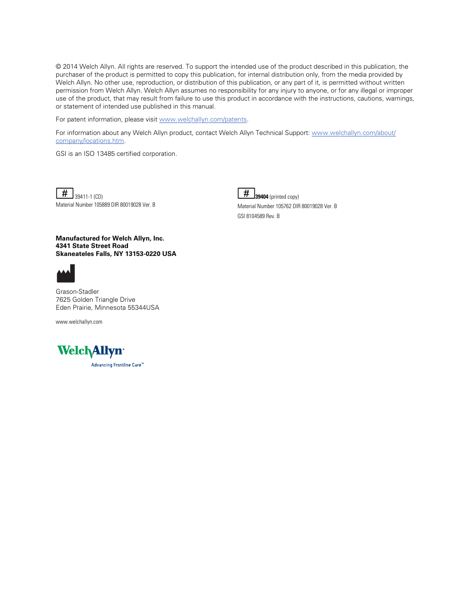 Welch Allyn OAE Hearing Screener - User Manual User Manual | Page 2 / 62