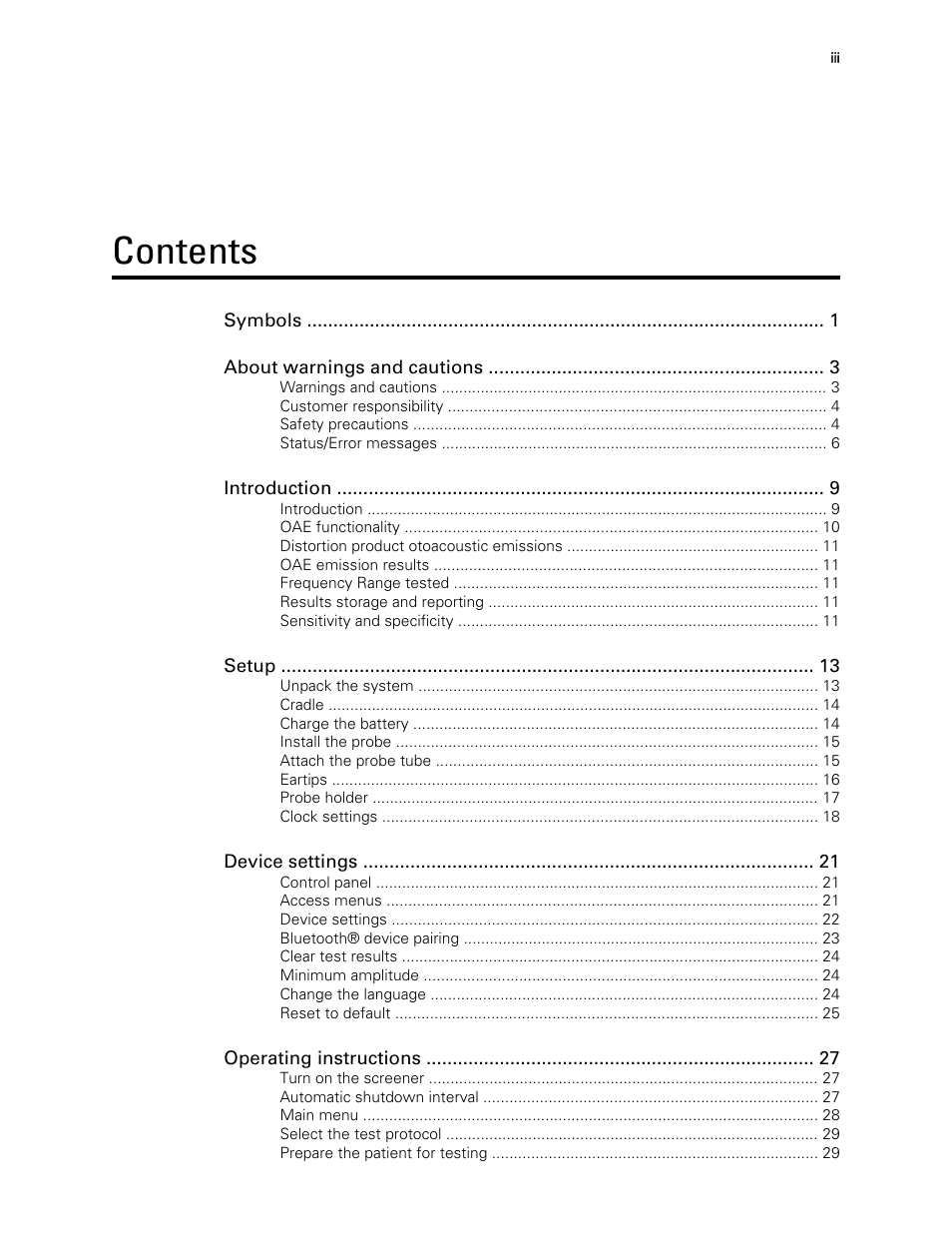 Welch Allyn OAE Hearing Screener - User Manual User Manual | Page 3 / 62