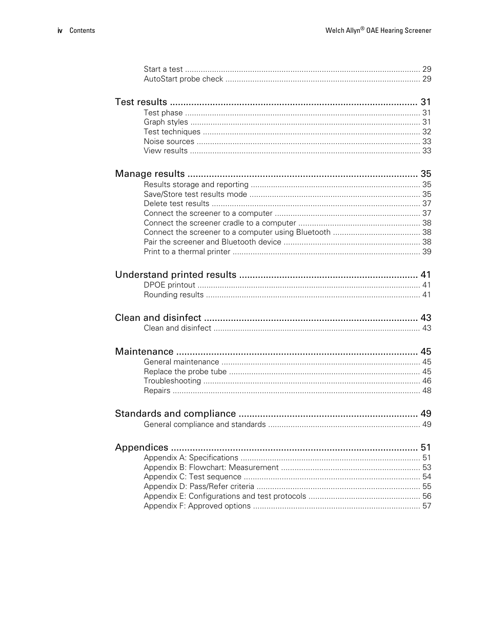 Welch Allyn OAE Hearing Screener - User Manual User Manual | Page 4 / 62