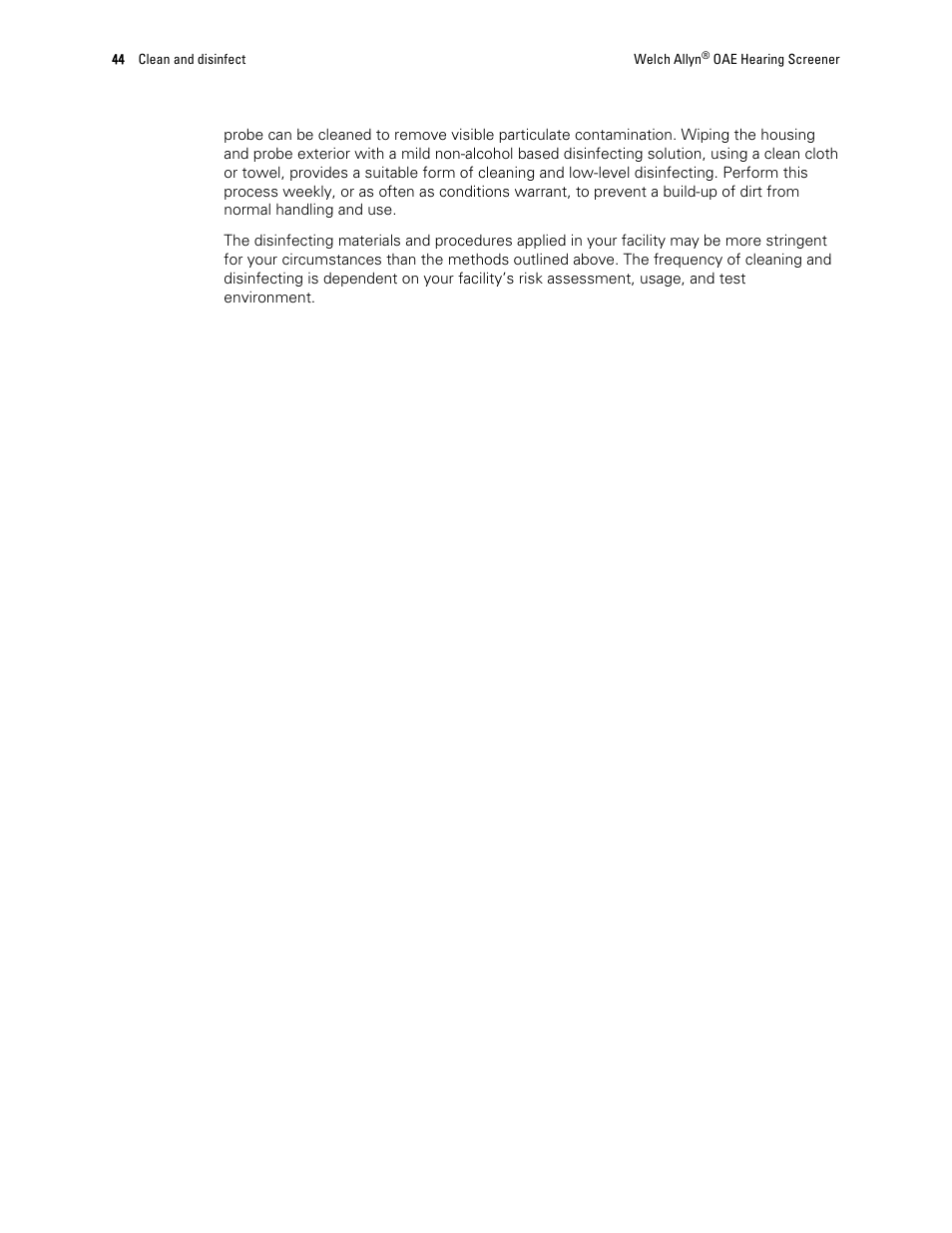 Welch Allyn OAE Hearing Screener - User Manual User Manual | Page 48 / 62