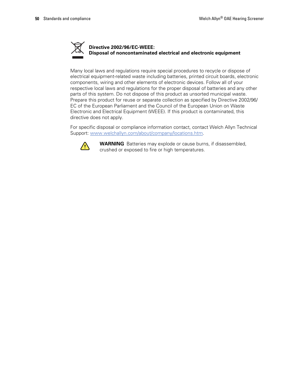Welch Allyn OAE Hearing Screener - User Manual User Manual | Page 54 / 62