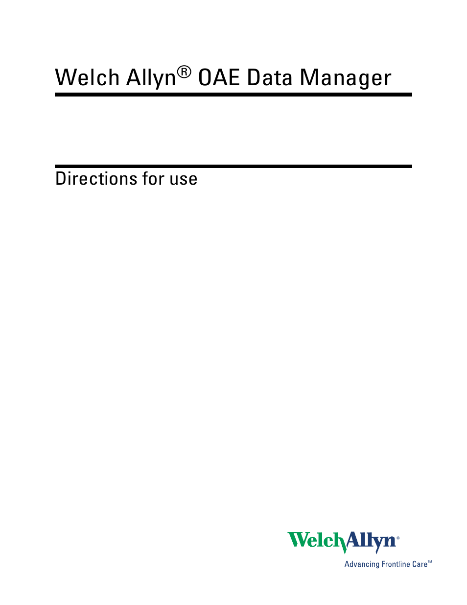 Welch Allyn OAE Data Manager - User Manual User Manual | 39 pages