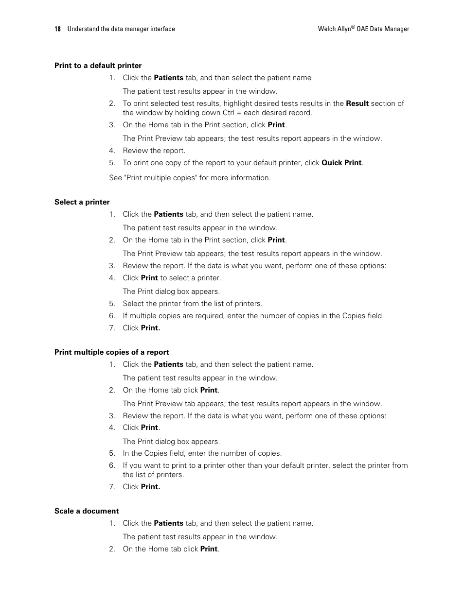 Welch Allyn OAE Data Manager - User Manual User Manual | Page 22 / 39