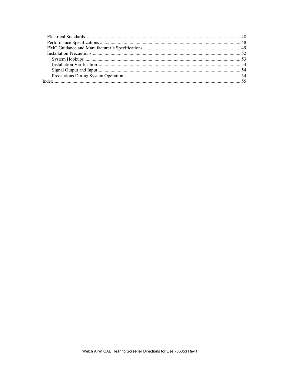 Welch Allyn OAE Hearing Screener - User Manual User Manual | Page 5 / 56