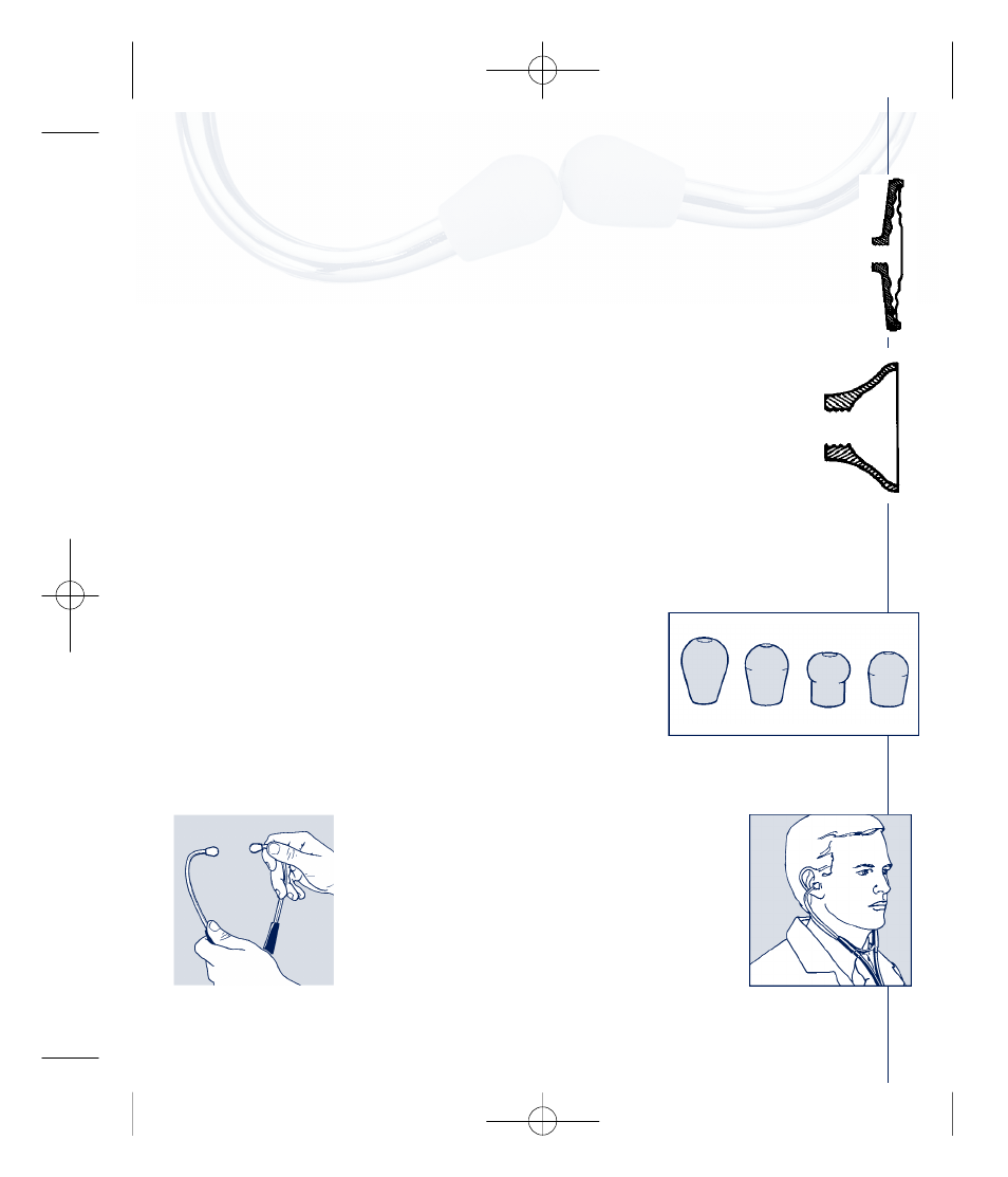 Réglage de la lyre, Membrane ondulée, Cloche | Welch Allyn Original Harvey and Harvey DLX Double and Triple Head Stethoscopes - User Manual User Manual | Page 7 / 28