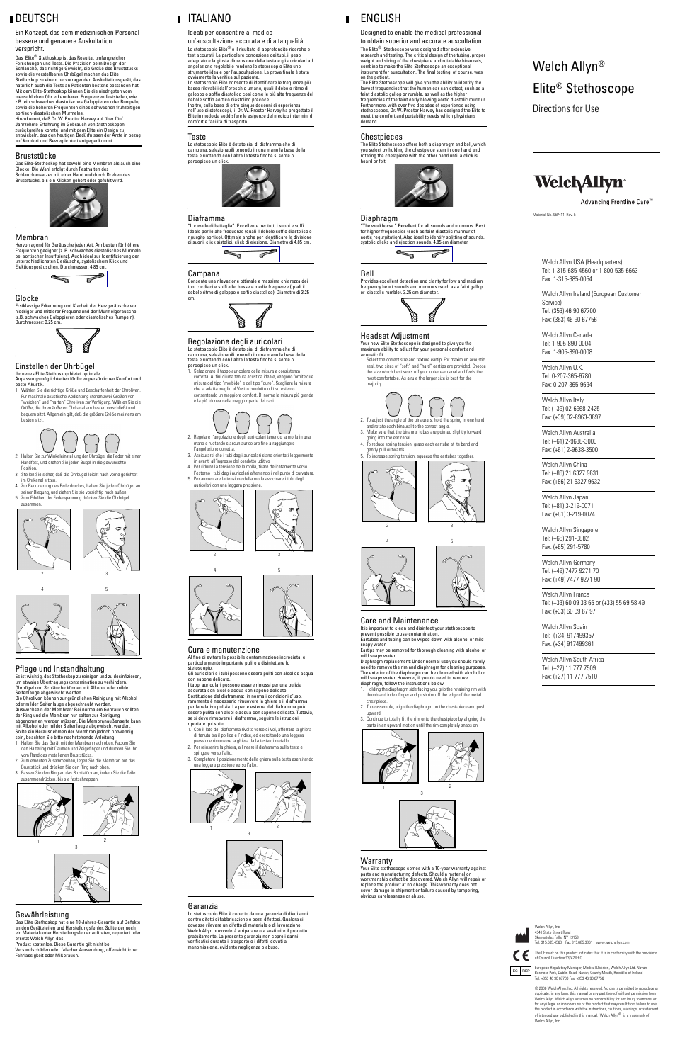 Welch Allyn Harvey Elite Stethoscope - User Manual User Manual | 2 pages