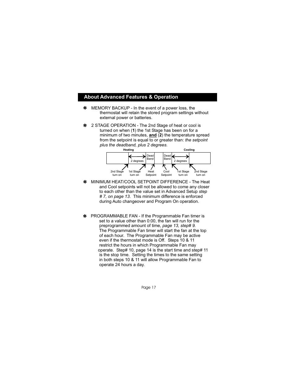 About advanced features & operation | Bryant TSTATBBPS701 User Manual | Page 18 / 25